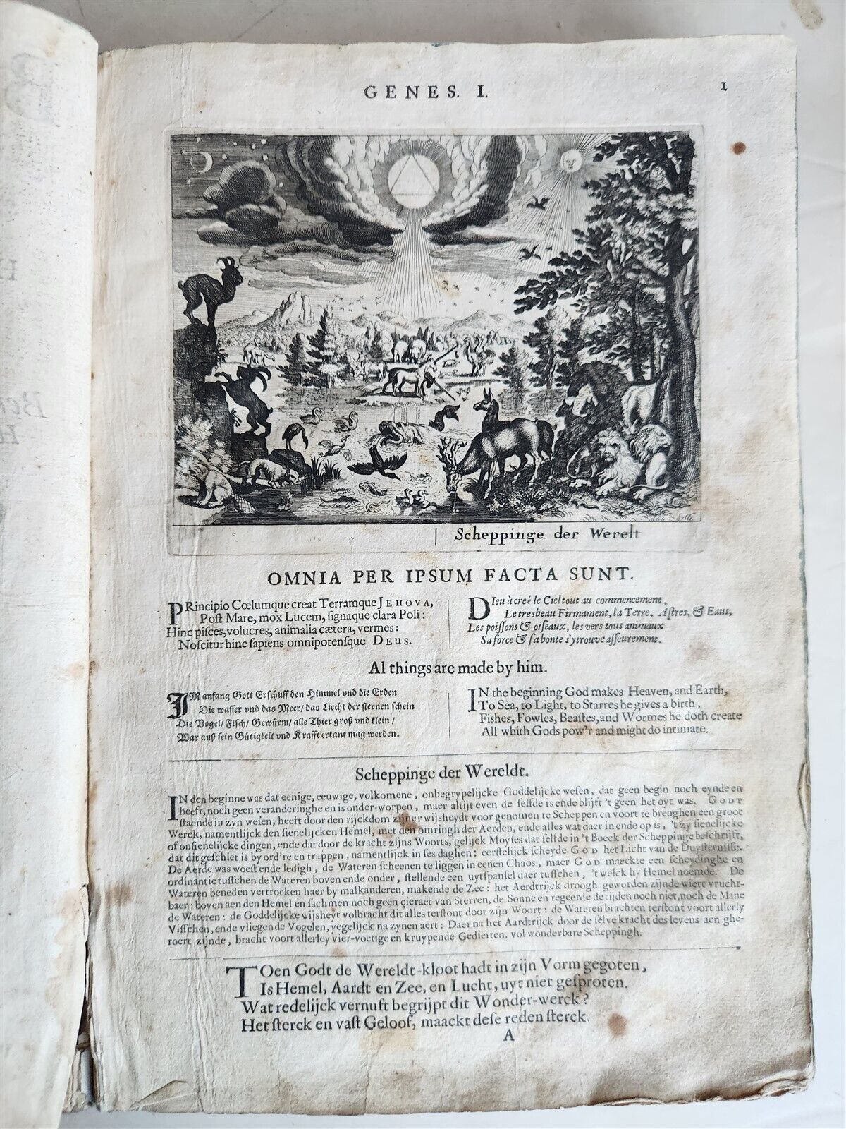 1659 FIGURES OF THE BIBLE in DUTCH antique ILLUSTRATED w/ 233 ENGRAVINGS vellum