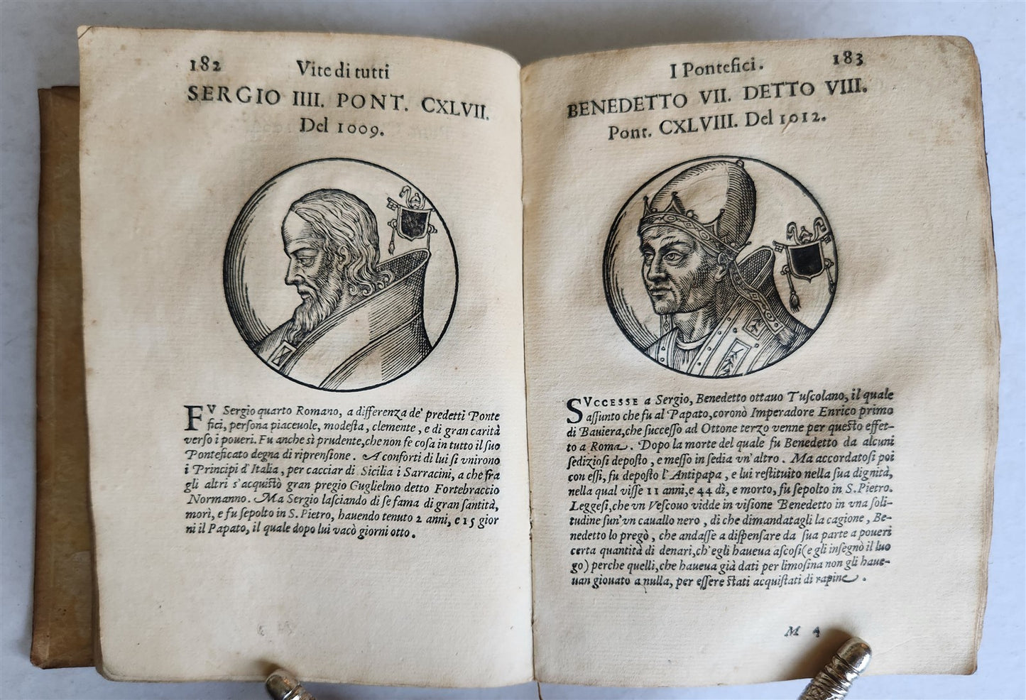 1592 LIVES of POPES ILLUSTRATED w/ 240 WOODCUTS antique 16th CENTURY