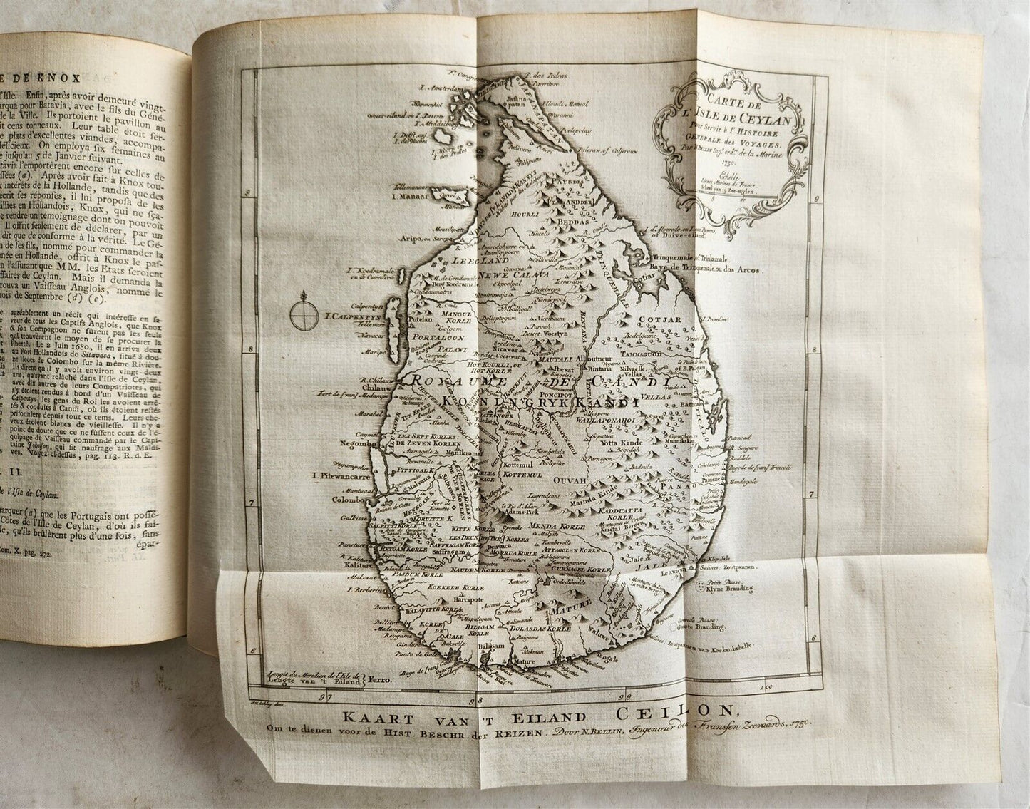 1755 TRAVELS TO EAST INDIES CEYLON antique Histoire generale des voyages ILLUSTR