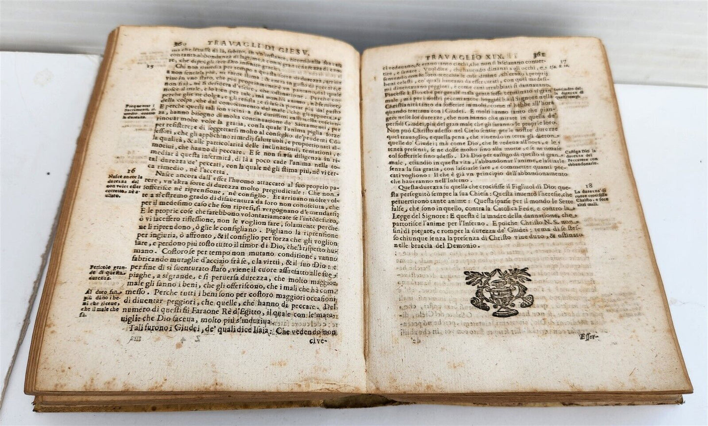 1644 TRAVAGLI DI GIESU by Fr. Tomaso di Gesu antique Travails of Jesus VELLUM