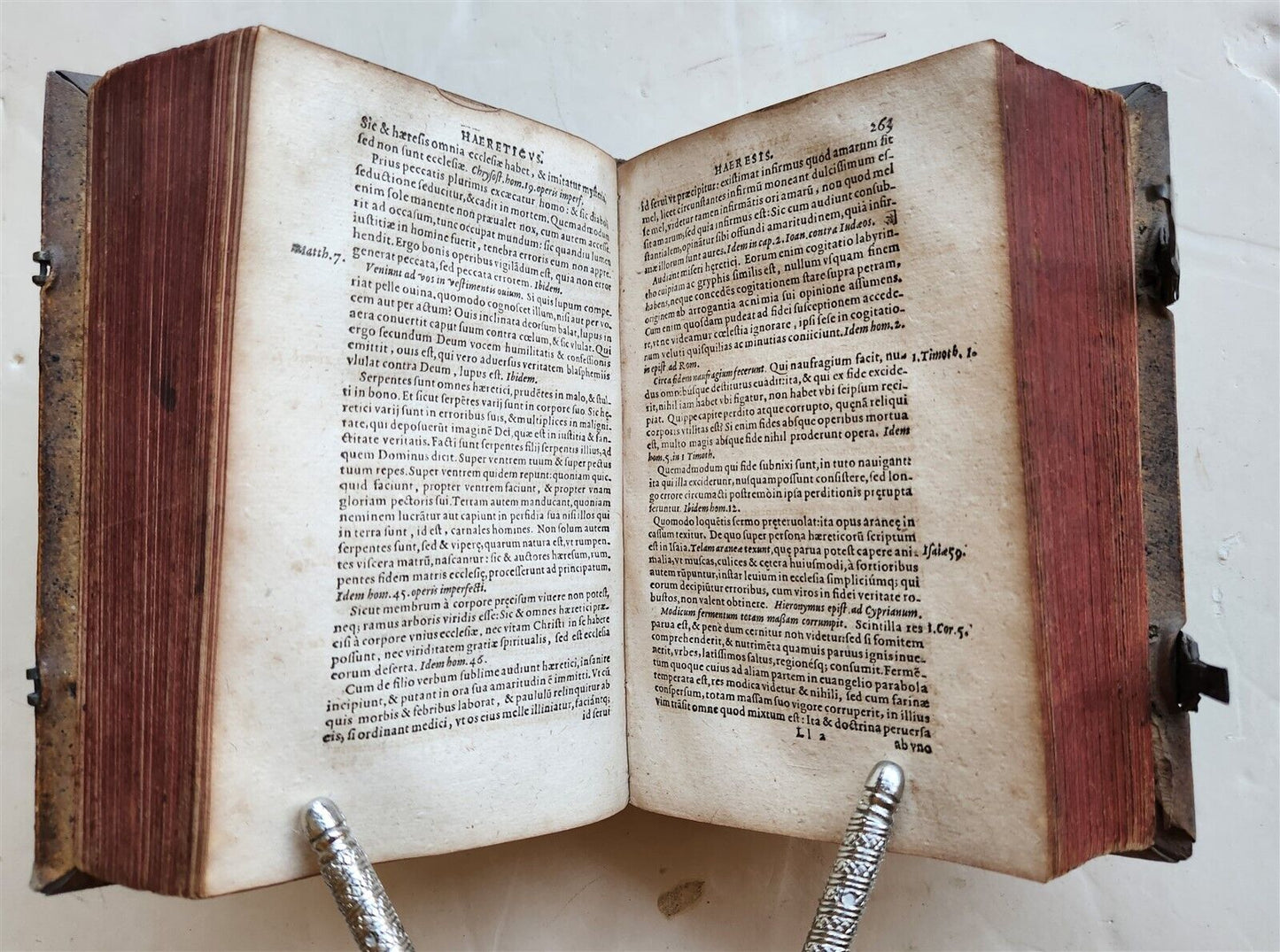 1582 Loci communes similium et dissimilium antique PIGSKIN BINDING 16th CENTURY
