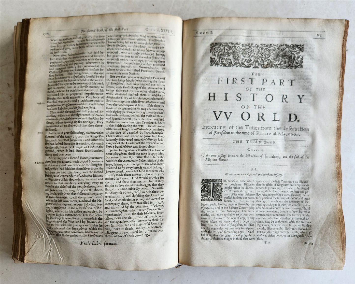 1666 HISTORY of the WORLD by WALTER RALEIGH antique ILLUSTRATED w/ PLANS English