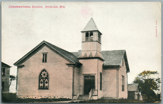 ROYALTON WI CONGREGATIONAL CHURCH ANTIQUE POSTCARD