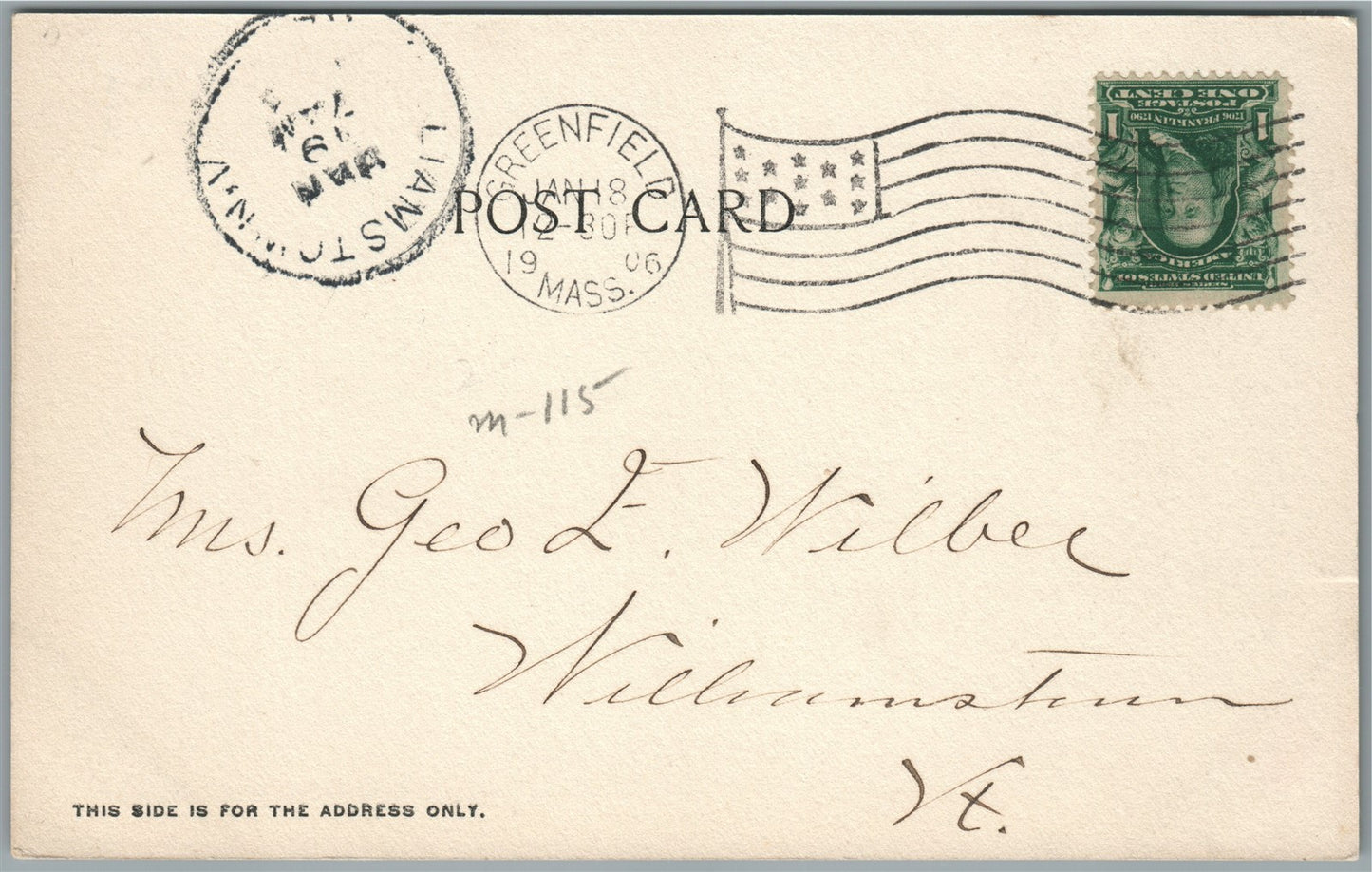 ORANGE MA MANN'S BLOCK ANTIQUE POSTCARD