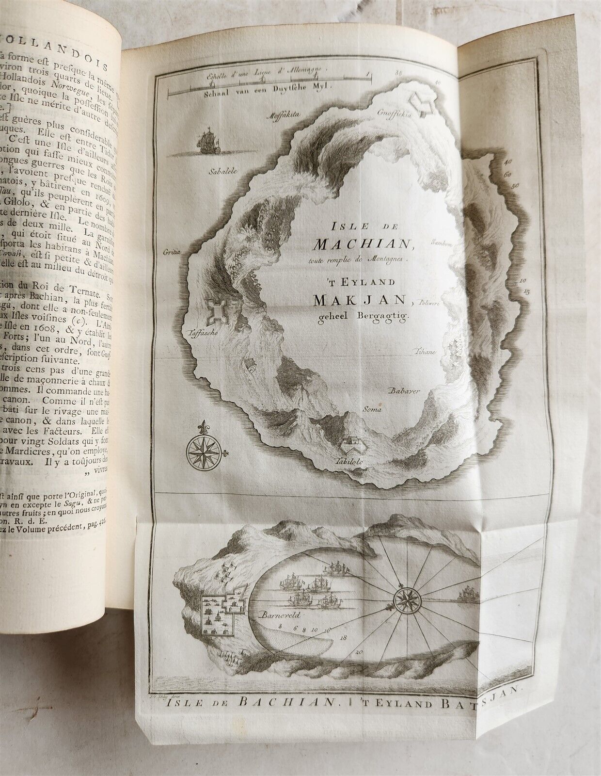 1755 TRAVELS TO EAST INDIES CEYLON antique Histoire generale des voyages ILLUSTR