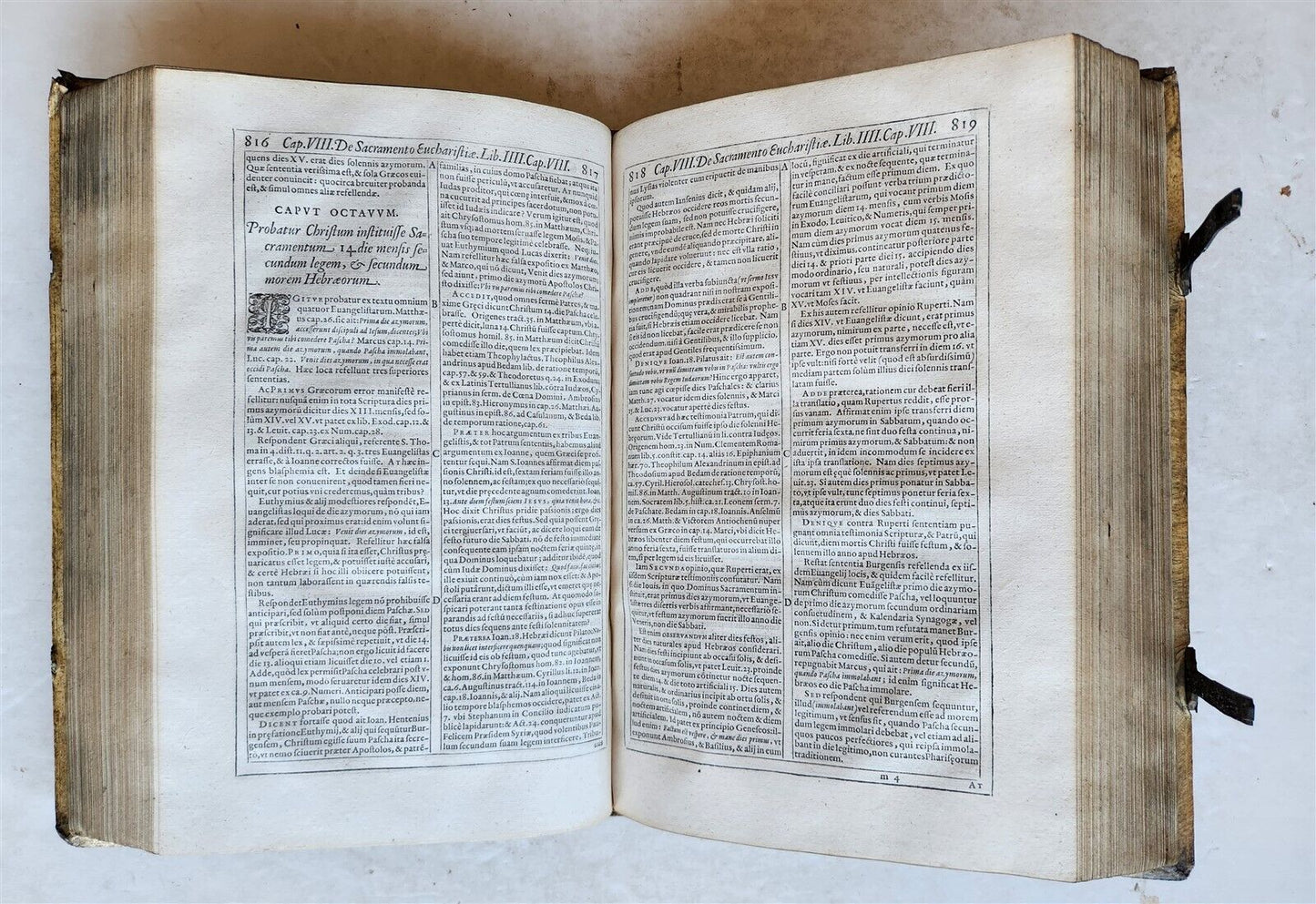 1588 DISPUTATIONES AGAINST HERETICS ROBERTI BELLARMINI antique PIGSKIN FOLIO v.2