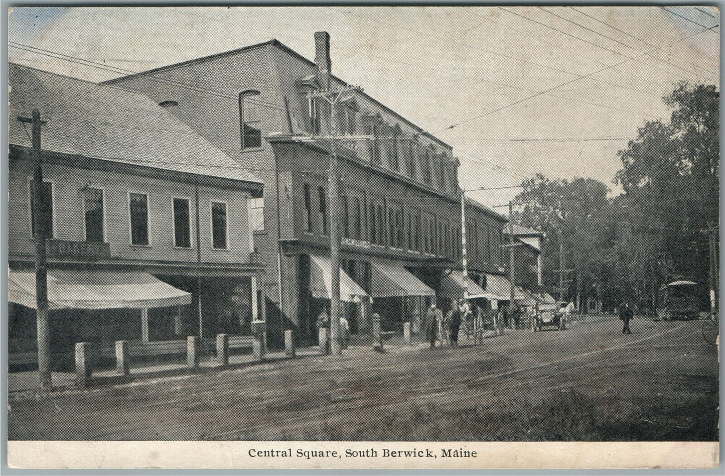 SOUTH BERWICK ME CENTRAL SQUARE ANTIQUE POSTCARD