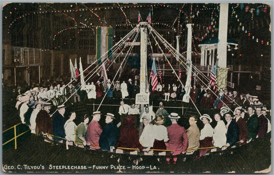 CONEY ISLAND NY FUNNY PLACE HOOP LA ANTIQUE POSTCARD