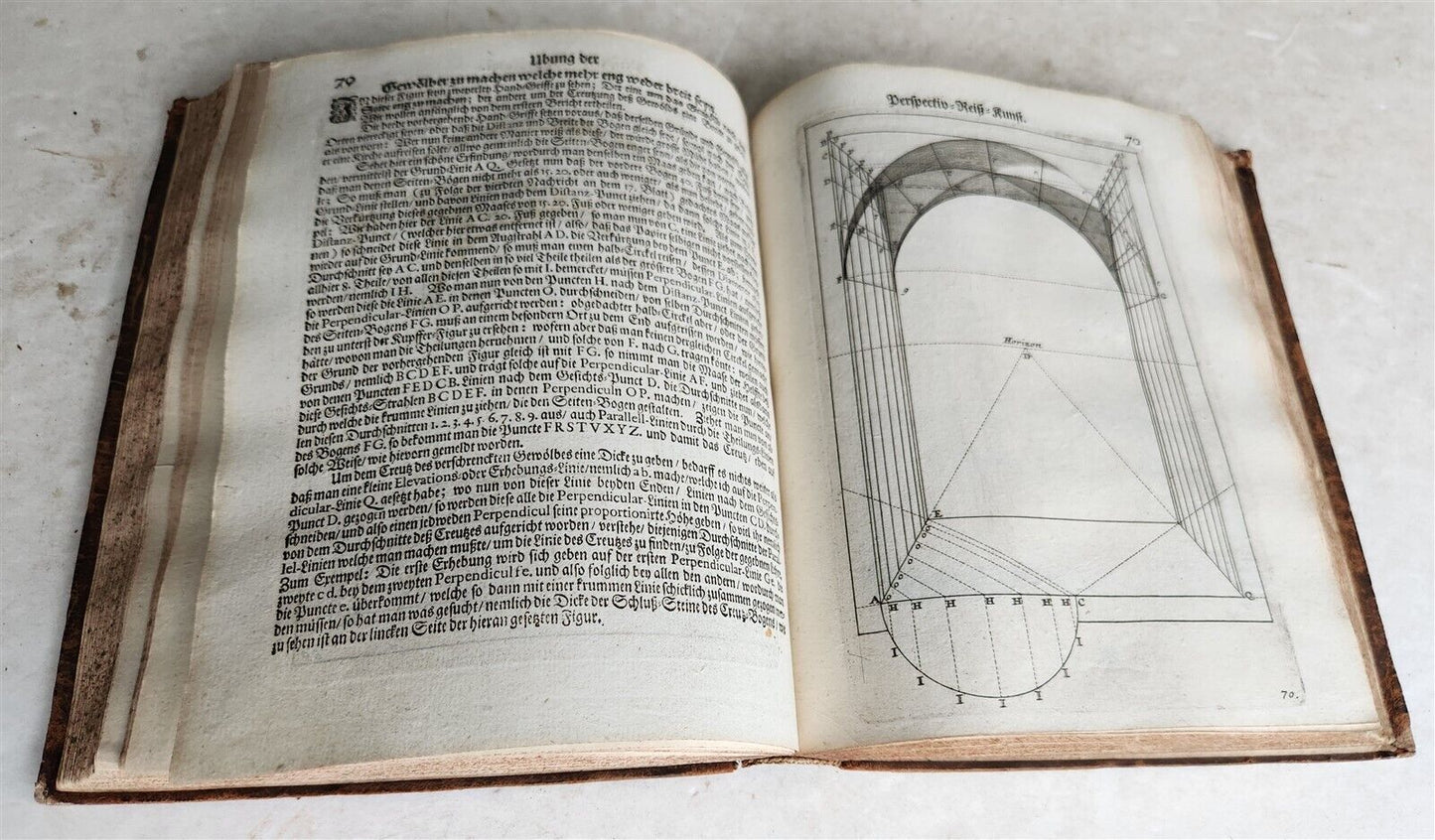 1710 DRAWING PERSPECTIVE for ARTISTS & ARCHITECTS antique ILLUSTRATED 150 PLATES