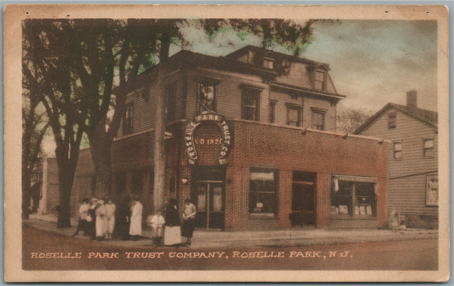 ROSELLE PARK NJ TRUST COMPANY ANTIQUE POSTCARD