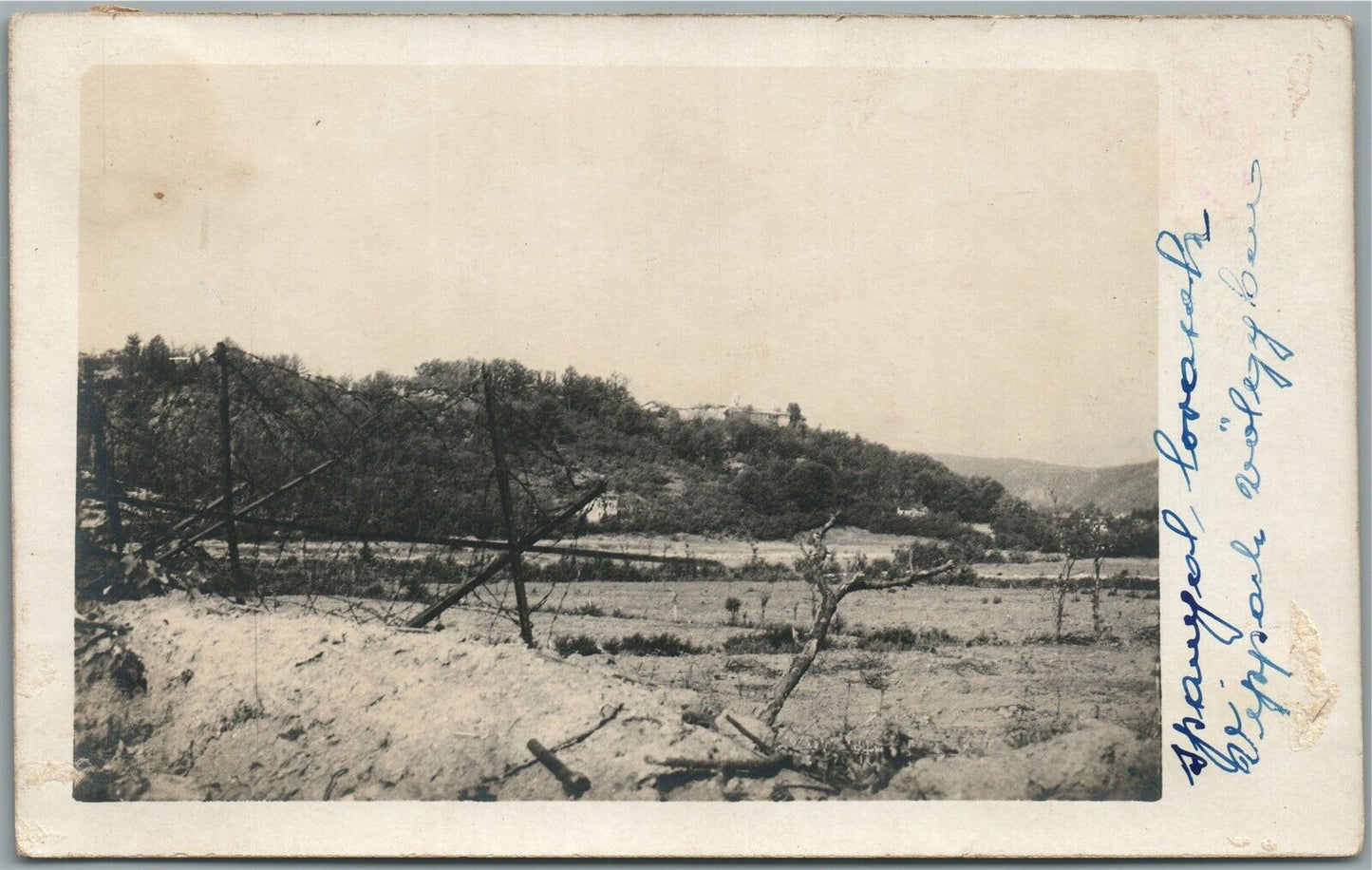 WWI ERA BATTLE FIELD ANTIQUE REAL PHOTO POSTCARD RPPC