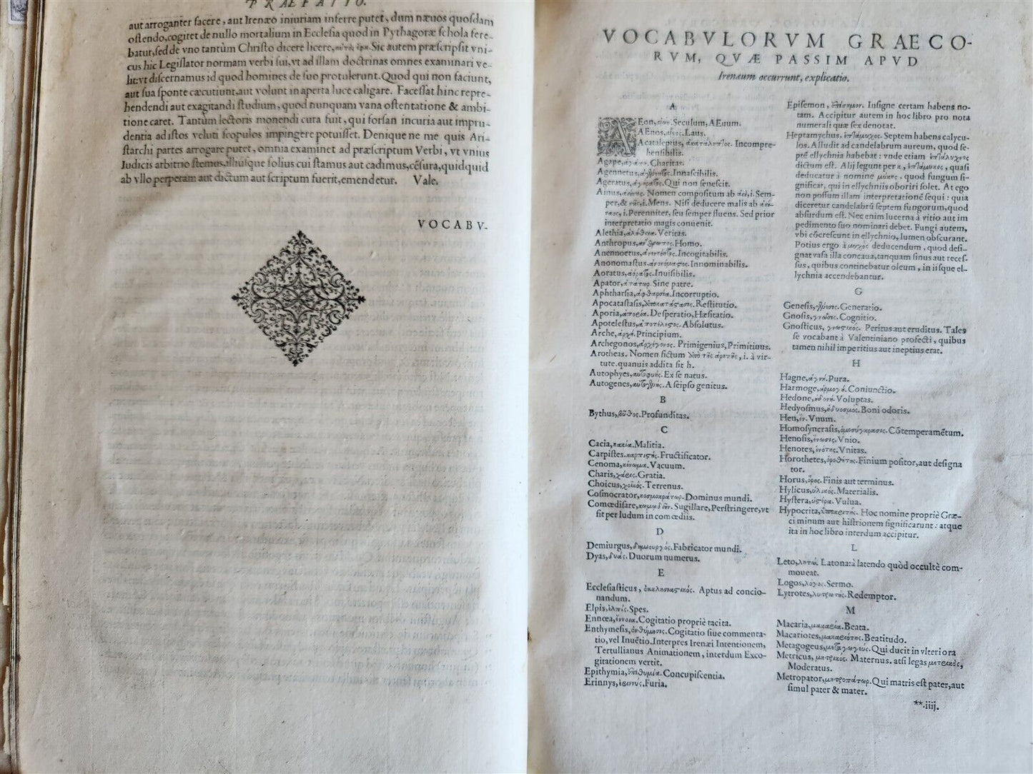 1570 GREEK THEOLOGY in LATIN by IRENAEUS antique 16th CENTURY FOLIO VELLUM BOUND