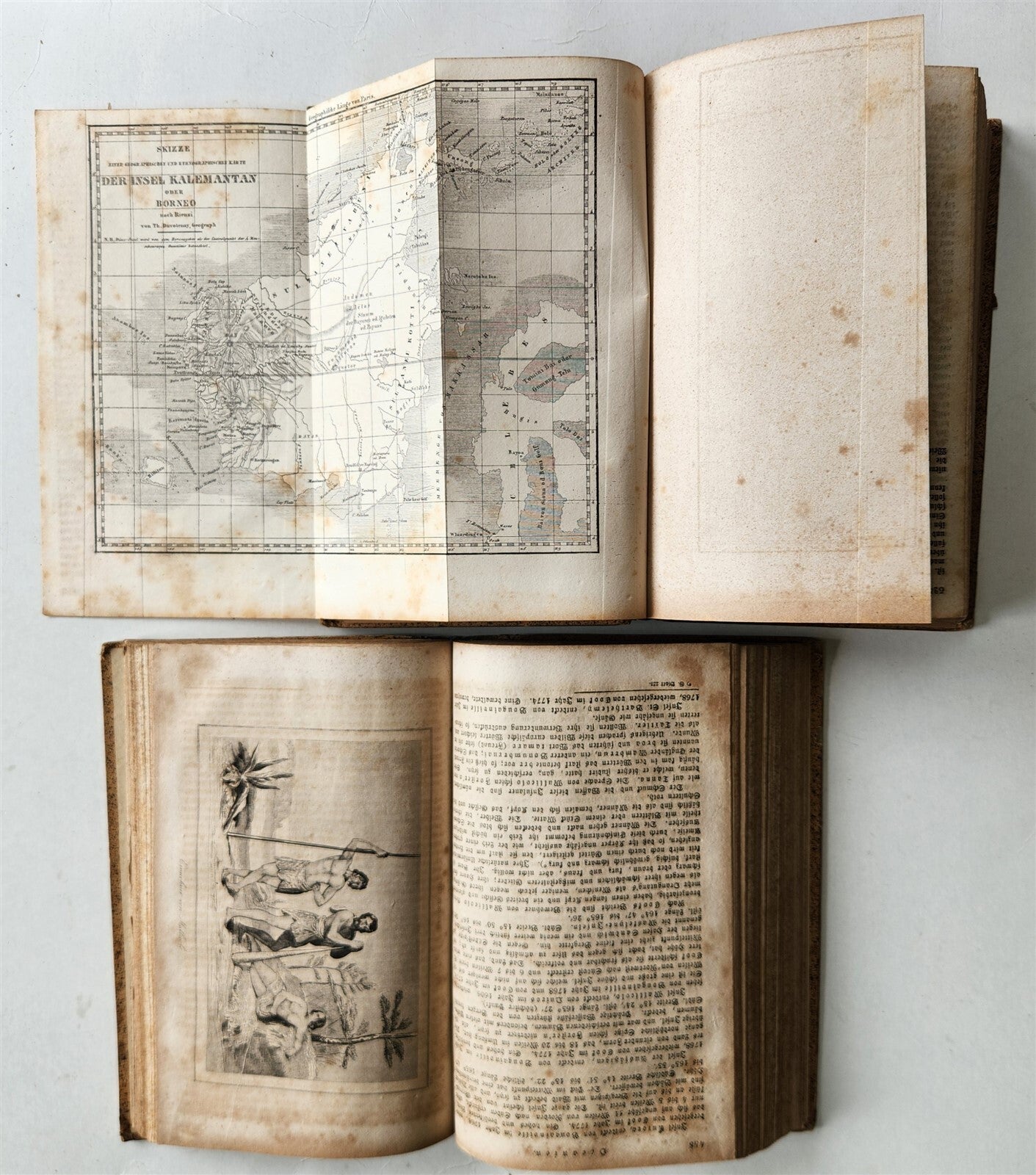 1838 TRAVELS to OCEANIA MALAYSIA POLYNESIA 3 VOLUMES antique ILLUSTRATED German