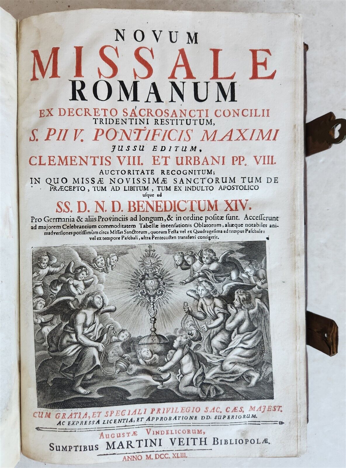 1743 MISSALE ROMANUM antique NICELY DECORATED FOLIO illustrated