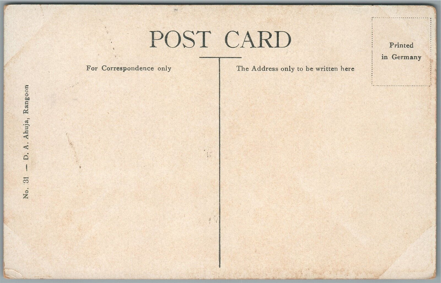 RANGOON BURMA YANGON SHWE DAGON PAGODA ANTIQUE POSTCARD