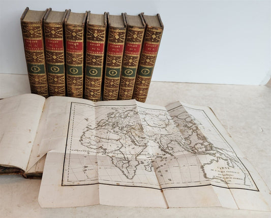 1799-1821 VOYAGE of ANARCHIS of GREECE antique 8 VOLUMES incl. ATLAS ILLUSTRATED