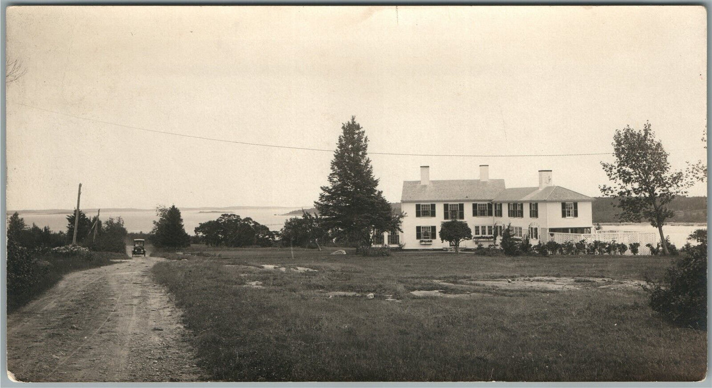 BROOKLINE ME STREET VIEW ANTIQUE REAL PHOTO POSTCARD RPPC