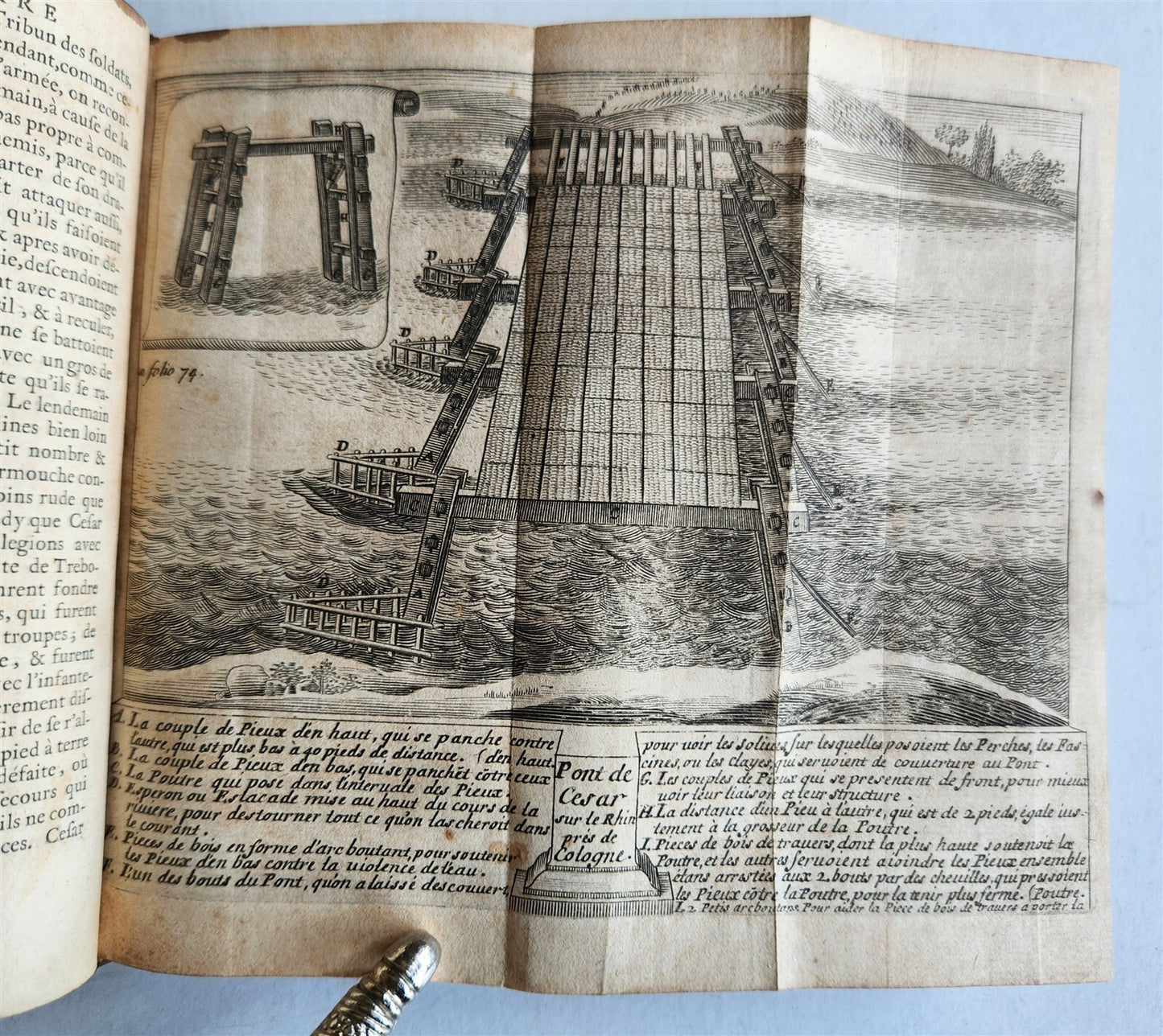 1670 IULIUS CAESAR antique ILLUSTRATED Les Commentaires de Cesar