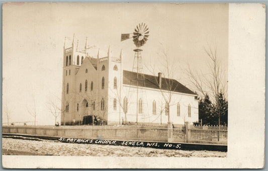SENECA WI ST.PATRICK'S CHURCH ANTIQUE REAL PHOTO POSTCARD RPPC