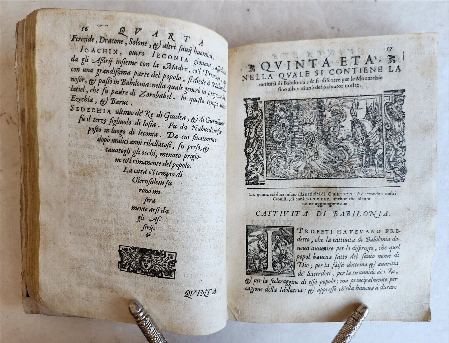 1574 ILLUSTRATED HISTORY of EMPIRES KINGDOMS & NATIONS antique VELLUM in Italian
