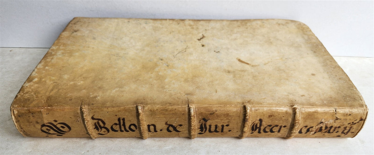 1637 LAW BOOK by IOANNIS ANTONII BELLONI VELLUM FOLIO w/MANUSCRIPT TITLE antique