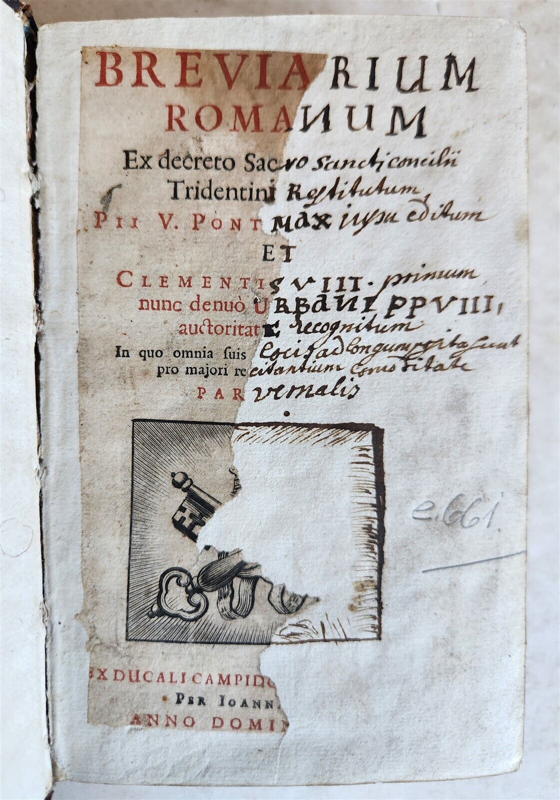 1700s BREVARIUM ROMANUM antique