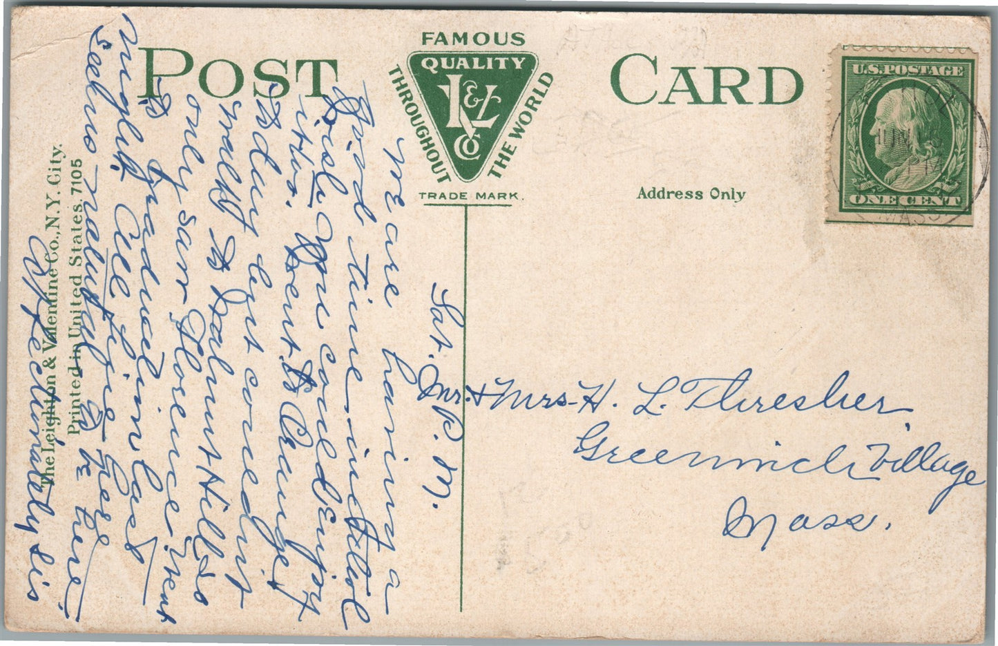 ATHOL MA EXCHANGE STREET ANTIQUE POSTCARD