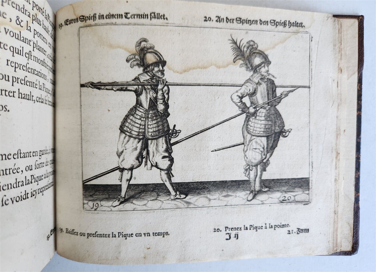 1664 ILLUSTRATED MILITARY WORK on TECHNIQUES for HANDLING MUSKET & PIKE antique