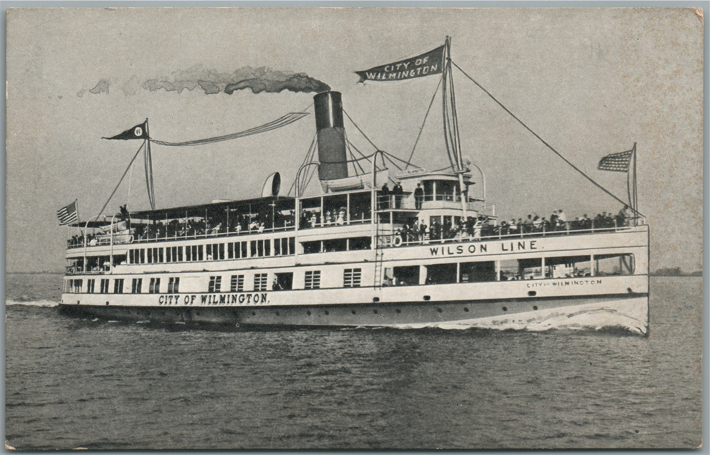 STEAMSHIP CITY OF WILMINGTON VINTAGE POSTCARD