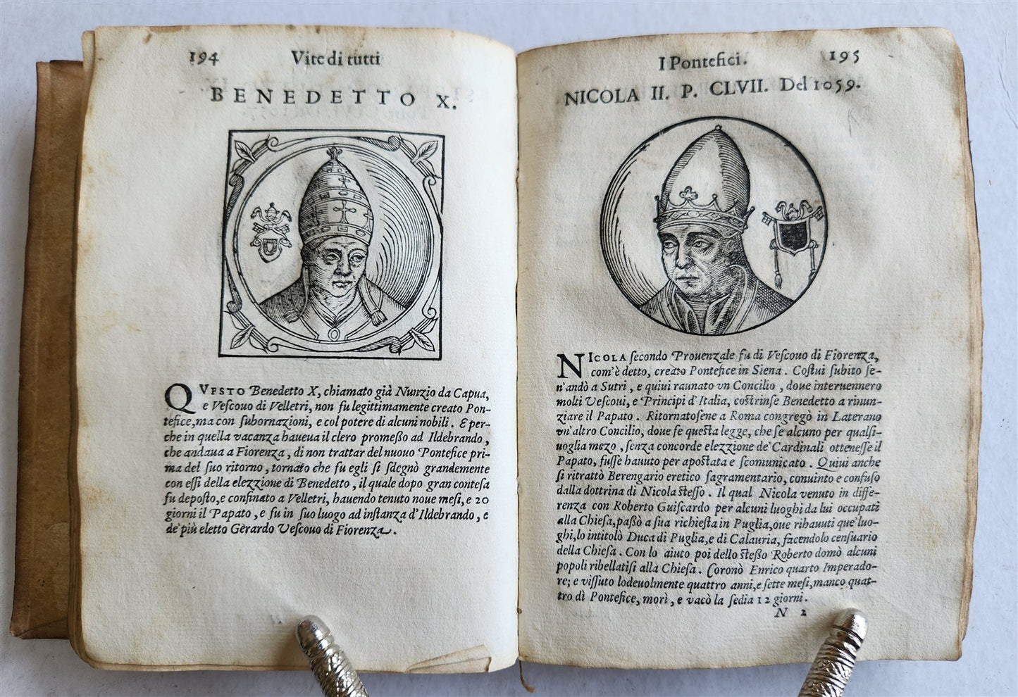 1592 LIVES of POPES ILLUSTRATED w/ 240 WOODCUTS antique 16th CENTURY