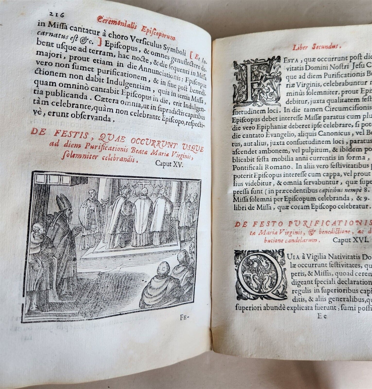 1713 CEREMONIALE EPISCOPORUM antique ILLUSTRATED VELLUM BINDING