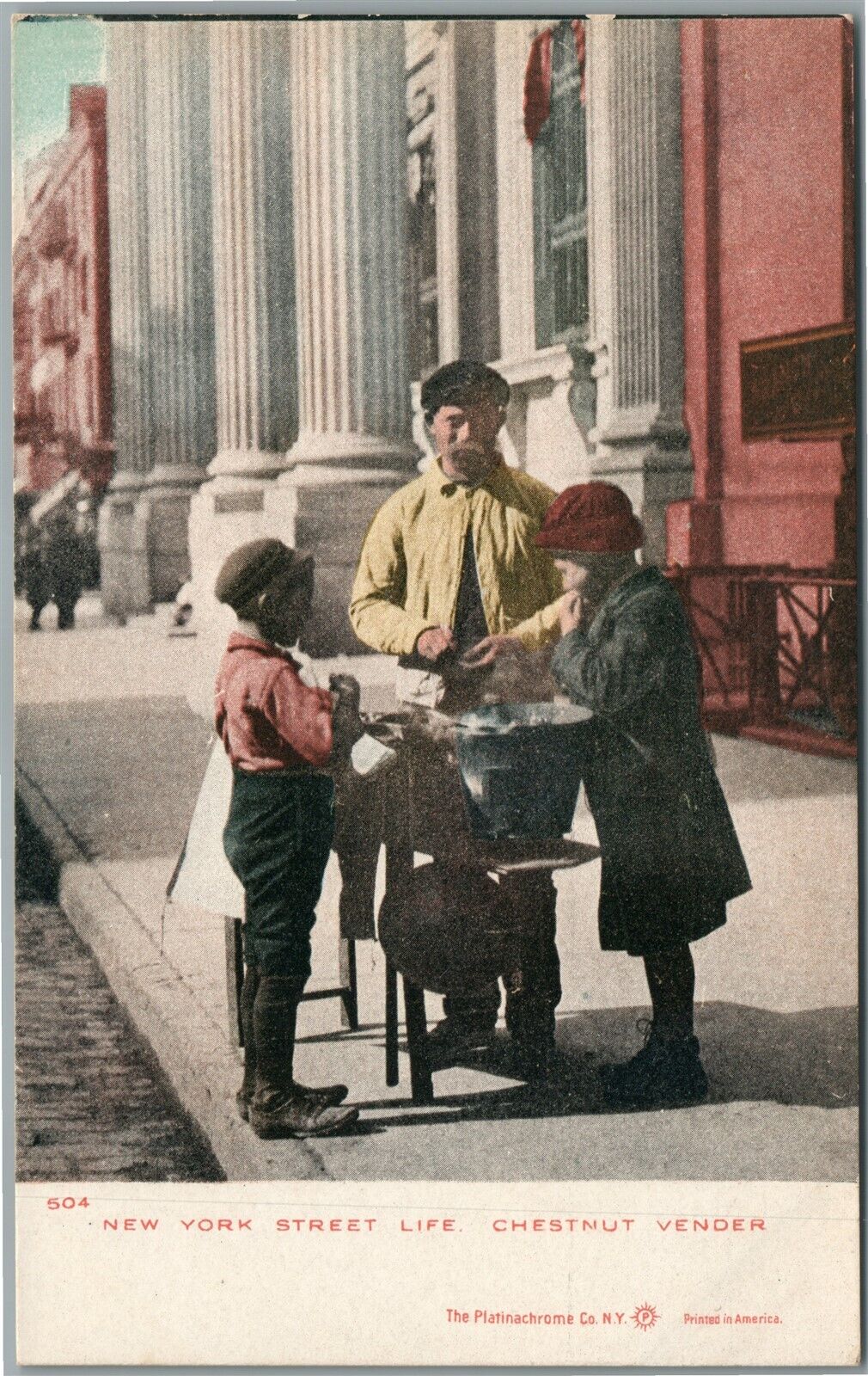 NEW YORK NY CHESTNUT VENDER ANTIQUE POSTCARD