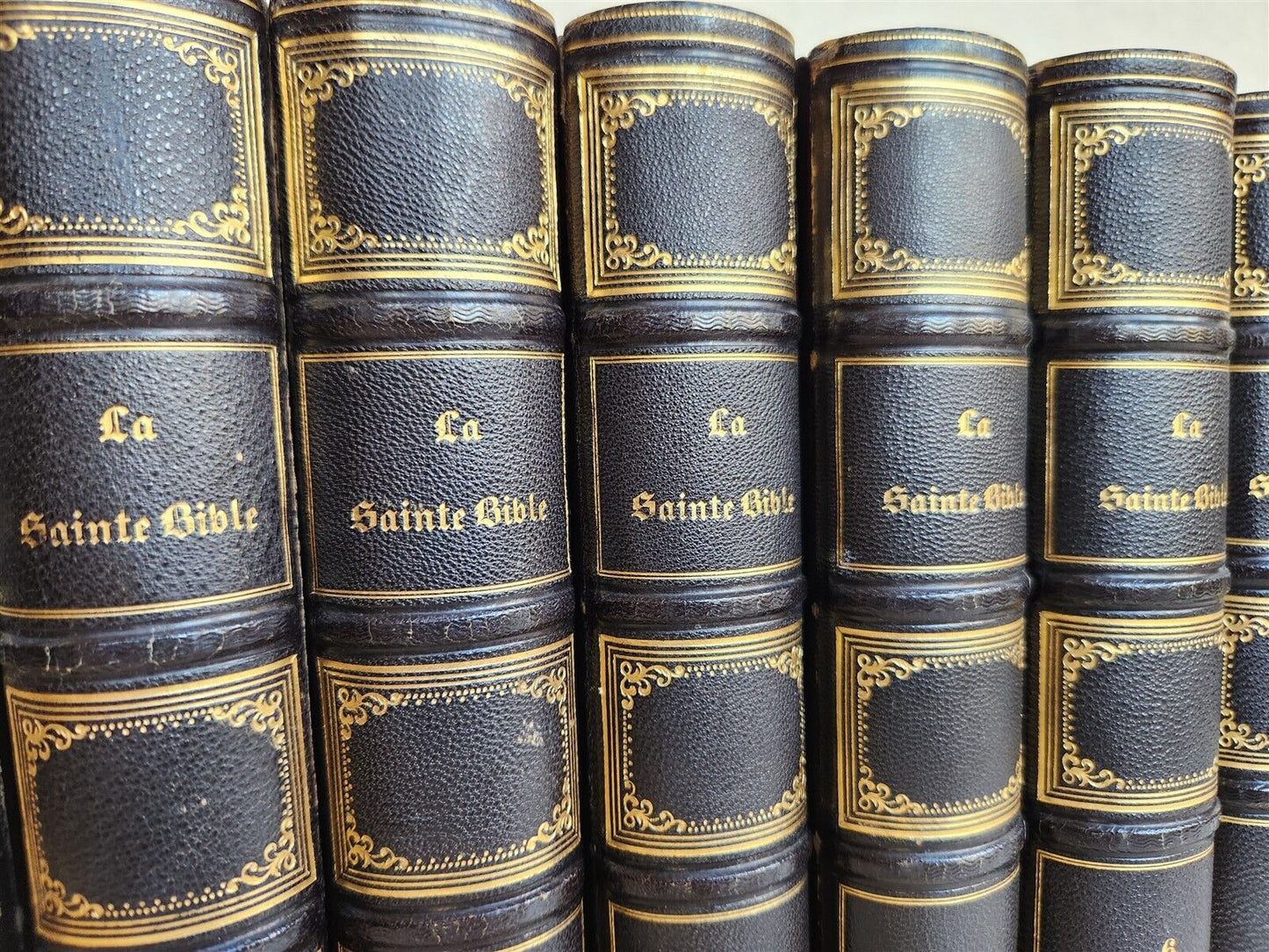 1789 BIBLE in FRENCH ILLUSTRATED w/ 300 PLATES 12 VOLUMES SET antique