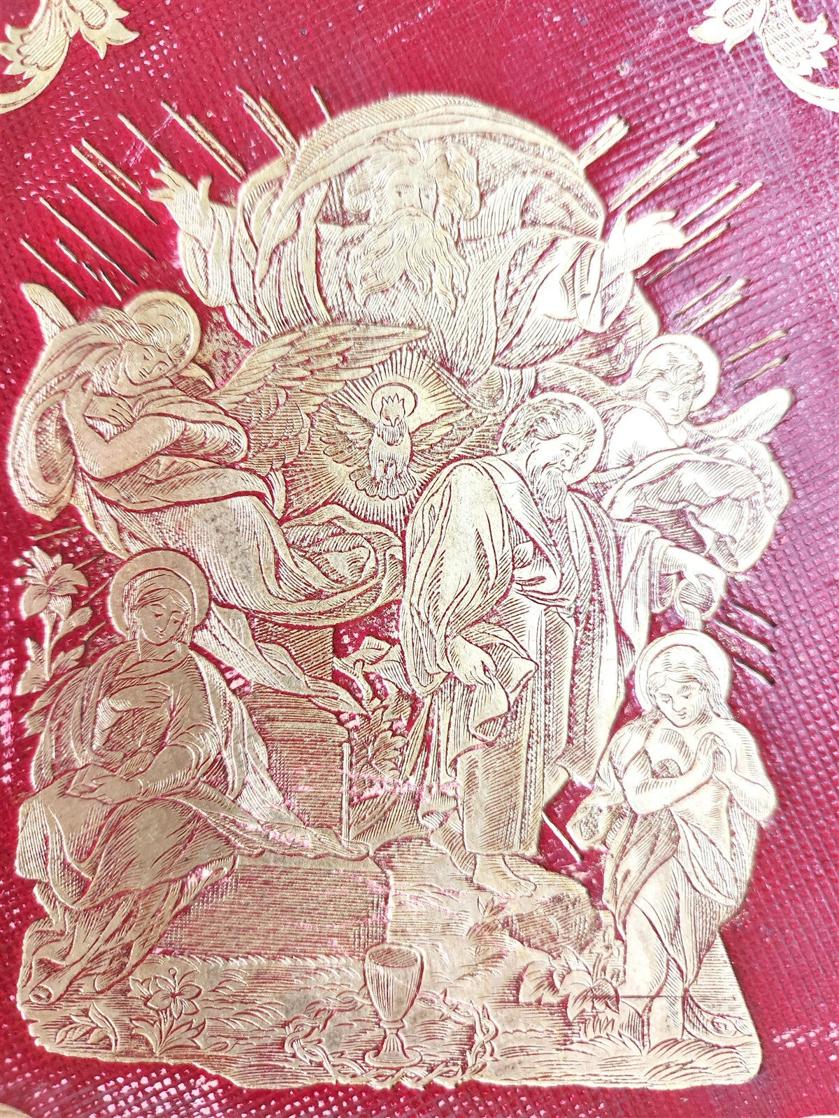 1860s BIBLE in ENGLISH FOLIO FINE GILT MOROCCO BINDING antique AMERICANA