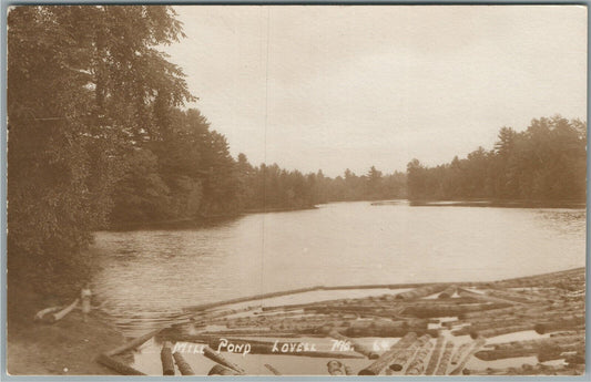 LOVELL ME MILL POND ANTIQUE REAL PHOTO POSTCARD RPPC