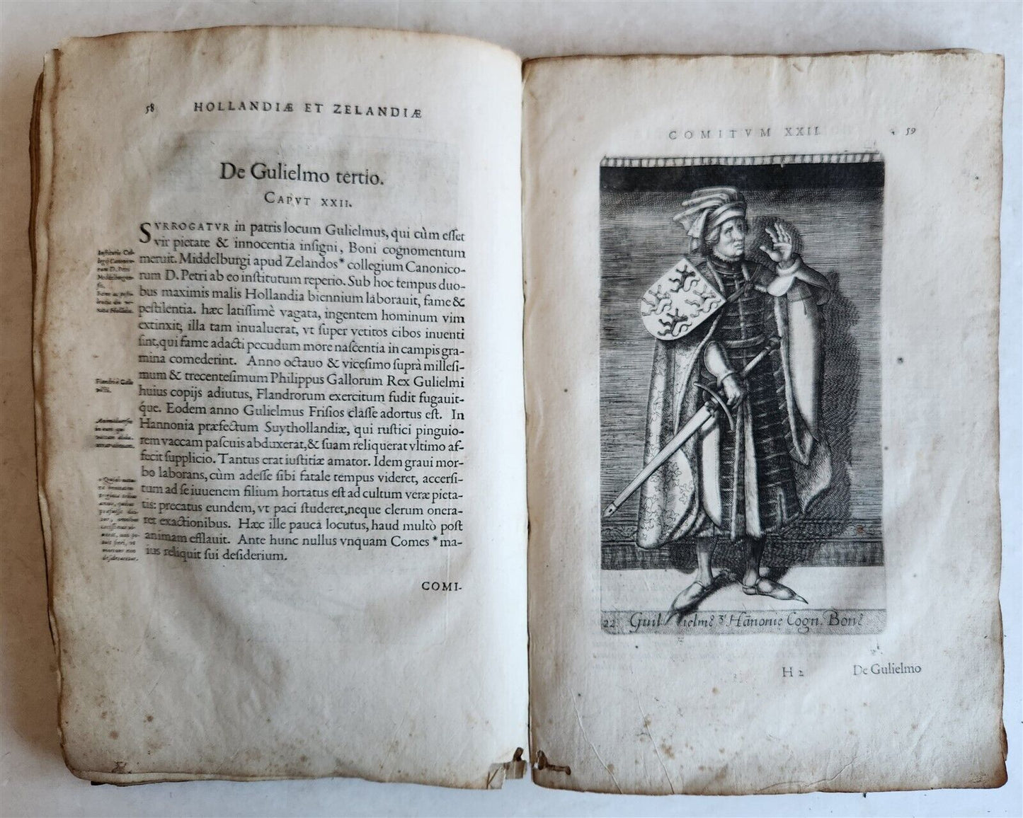 1584 HISTORY of HOLLAND antique ILLUSTRATED vellum bound Netherlands 16th CENT.