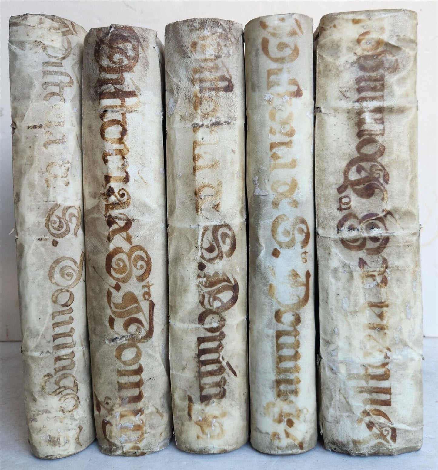 1725-34 HISTORY of SPAIN 5 VOLUMES antique VELLUM BOUND in SPANISH