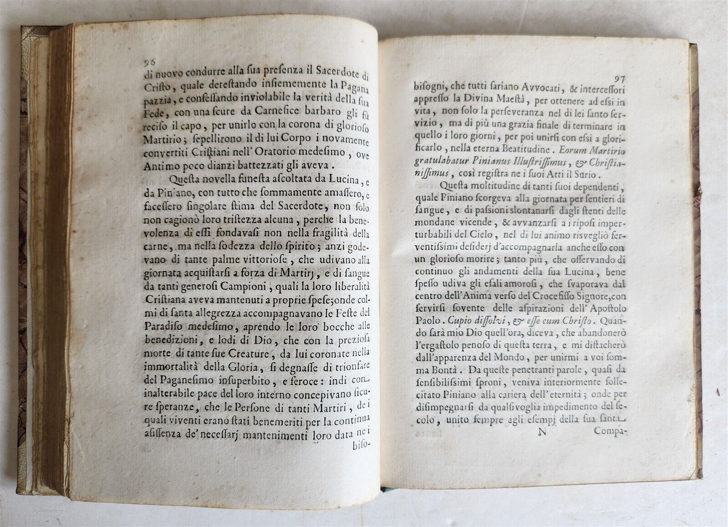 1717 VITA di S.LUCINA MATRONA ROMANA antique Vellum
