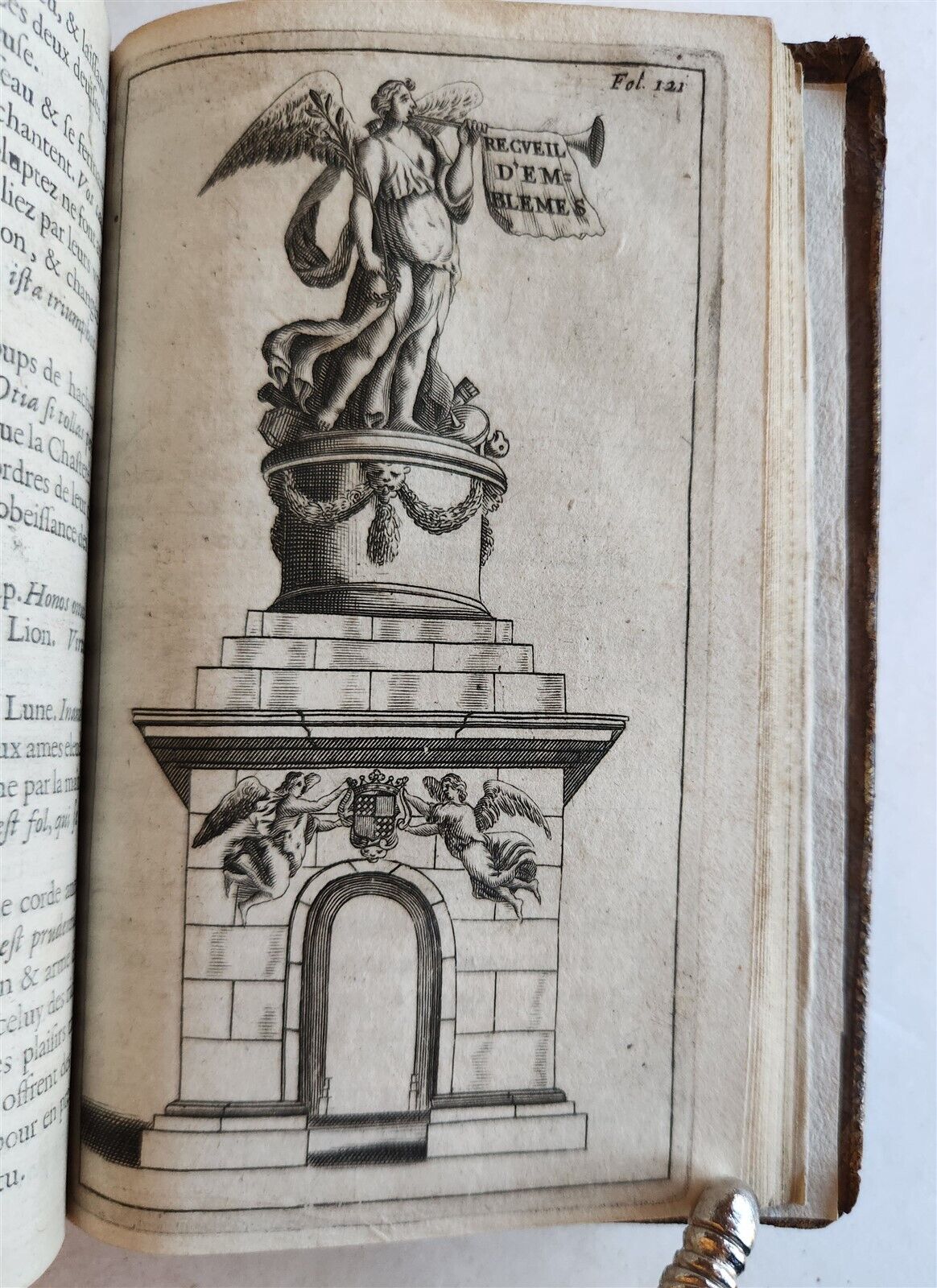 1662 ART OF EMBLEMS antique 17th CENTURY STUNNING BINDING illustrated