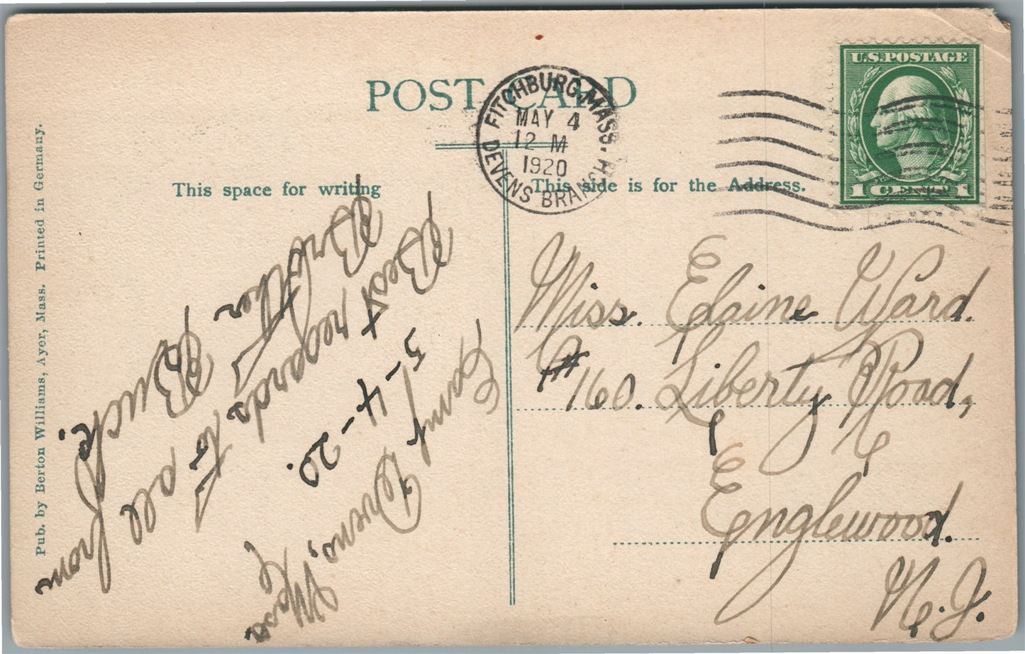 GROTON MA HOSPITAL ANTIQUE POSTCARD