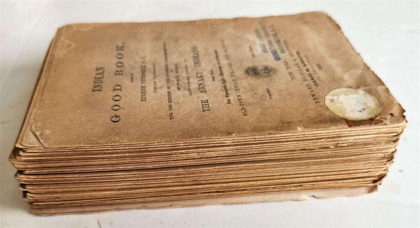 1858 INDIAN GOOD BOOK ABNAKI LANGUAGE antique AMERICANA rare