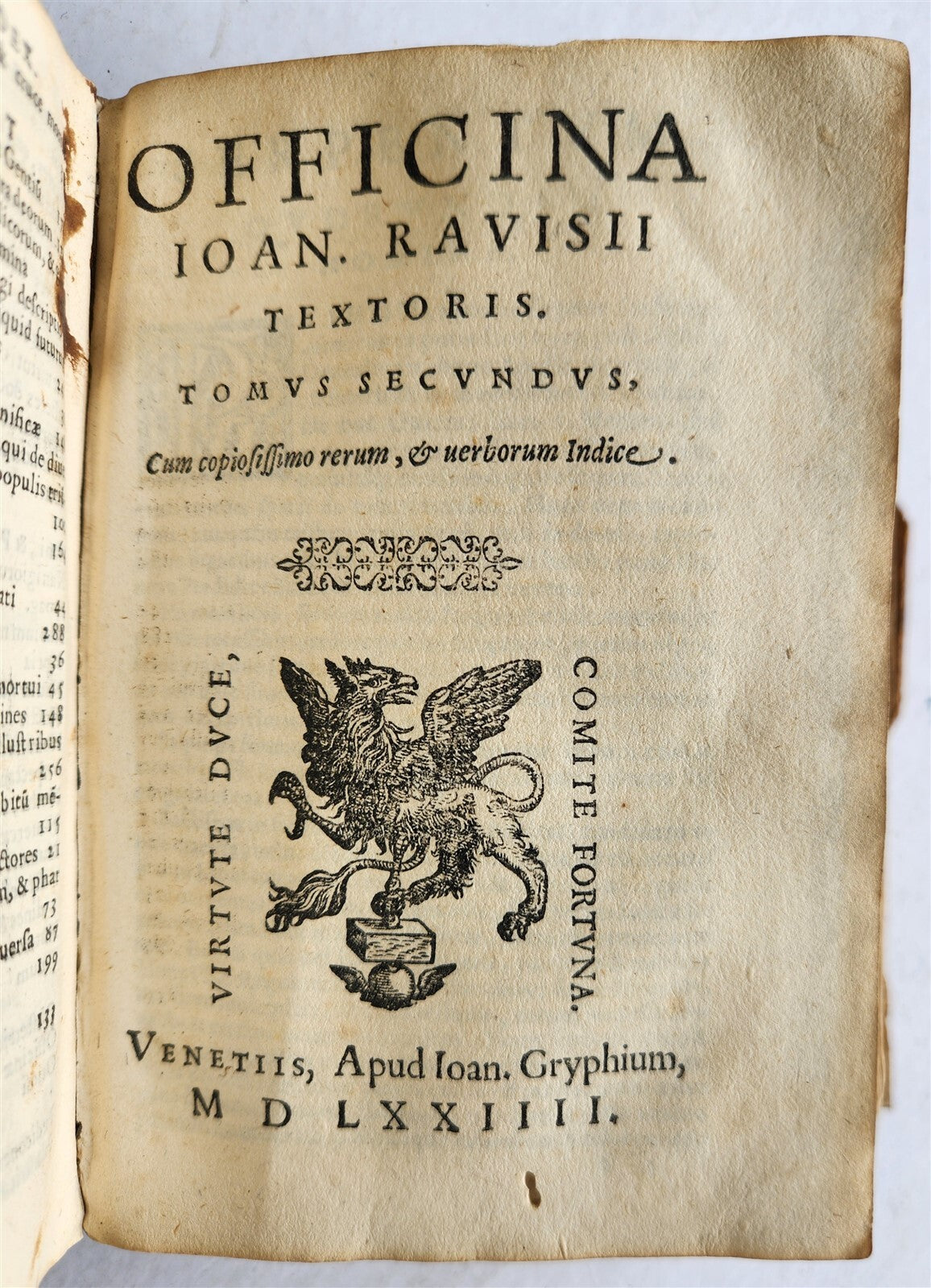 1574 Jean TIXIER antique VELLUM BOUND Officinae Ioannis Rauisii Textoris