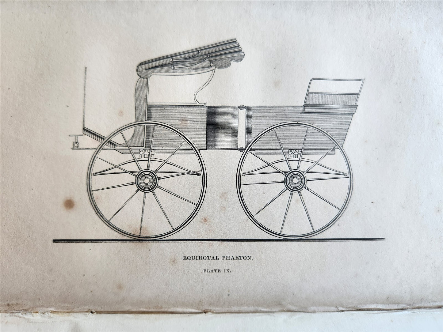 1837 ENGLISH PLEASURE CARRIAGES by William Bridges Adams antique ILLUSTRATED
