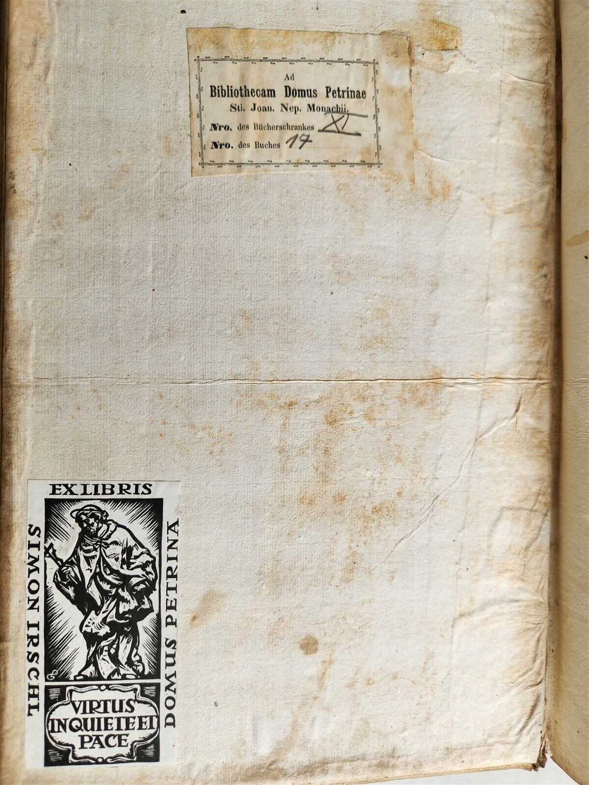 1735 BIBLE in GERMAN & LATIN antique HAND TOOLED PIGSKIN BOUND FOLIO