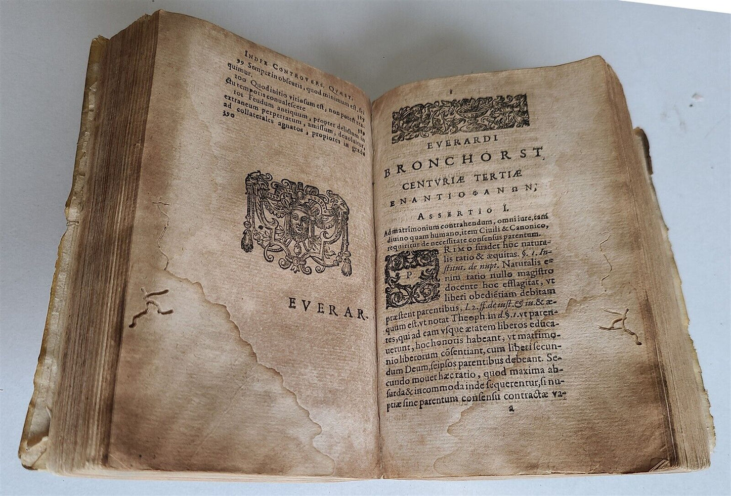 1610-1615 LAW BOOK in LATIN by Everard van Bronkhorst antique VELLUM BOUND
