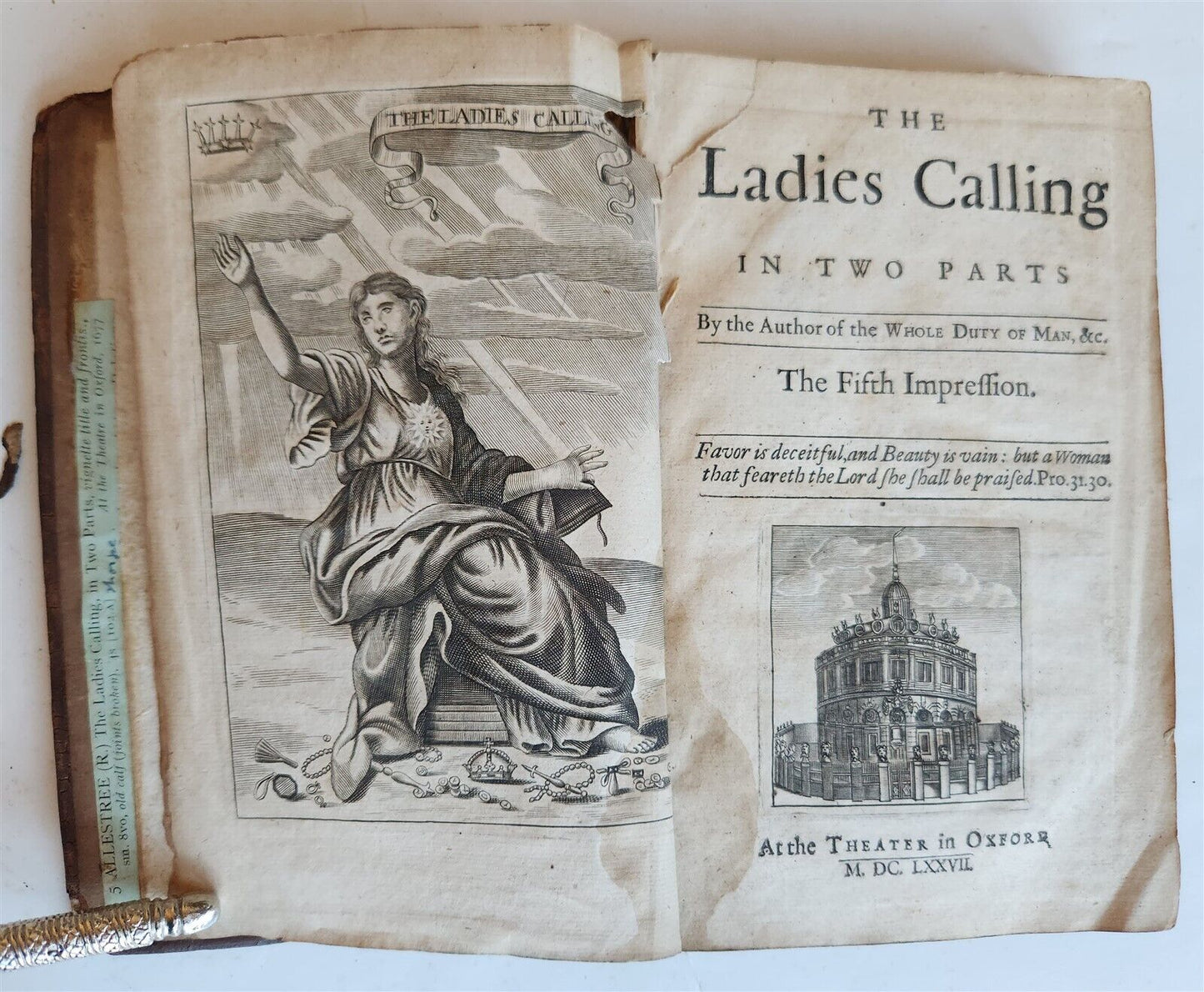 1677 LADIES CALLING by Richard Allestree antique in ENGLISH