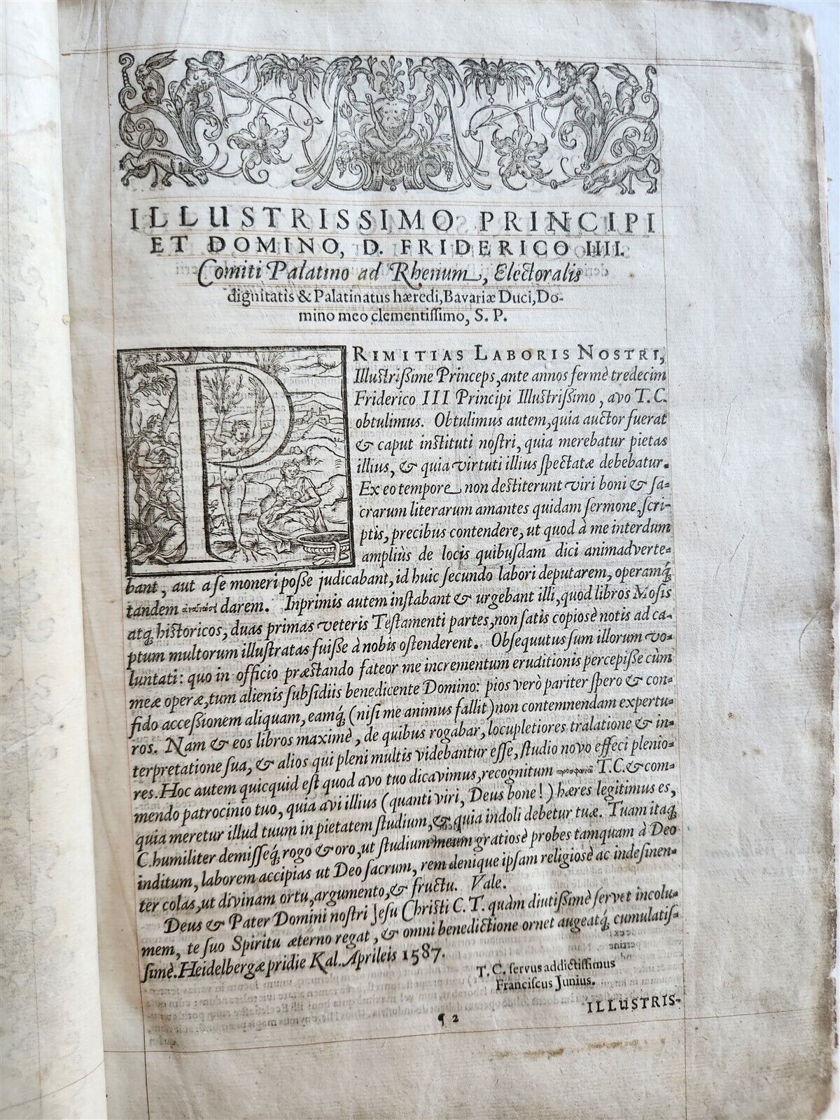 1593 BIBLE in LATIN antique LONDON ROBERT BARKER Old & New Testament FOLIO