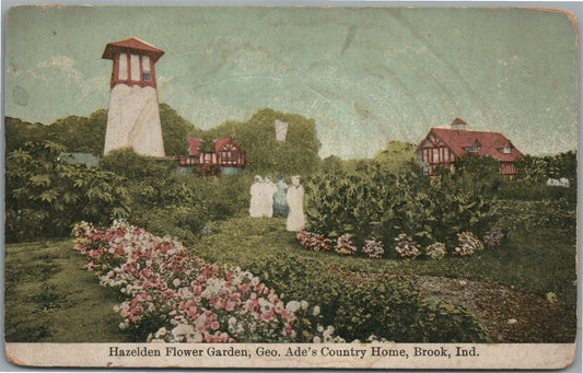 BROOK IN HAZELDEN FLOWER GARDEN ANTIQUE POSTCARD