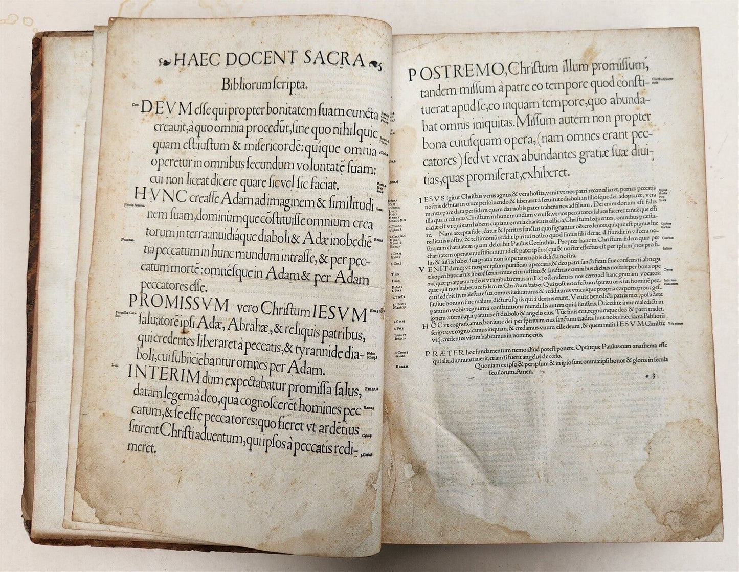 1537 BIBLE in LATIN antique FOLIO BIBLIA BREVES IN AEDEM ANNOTATIONES 16th CENT.