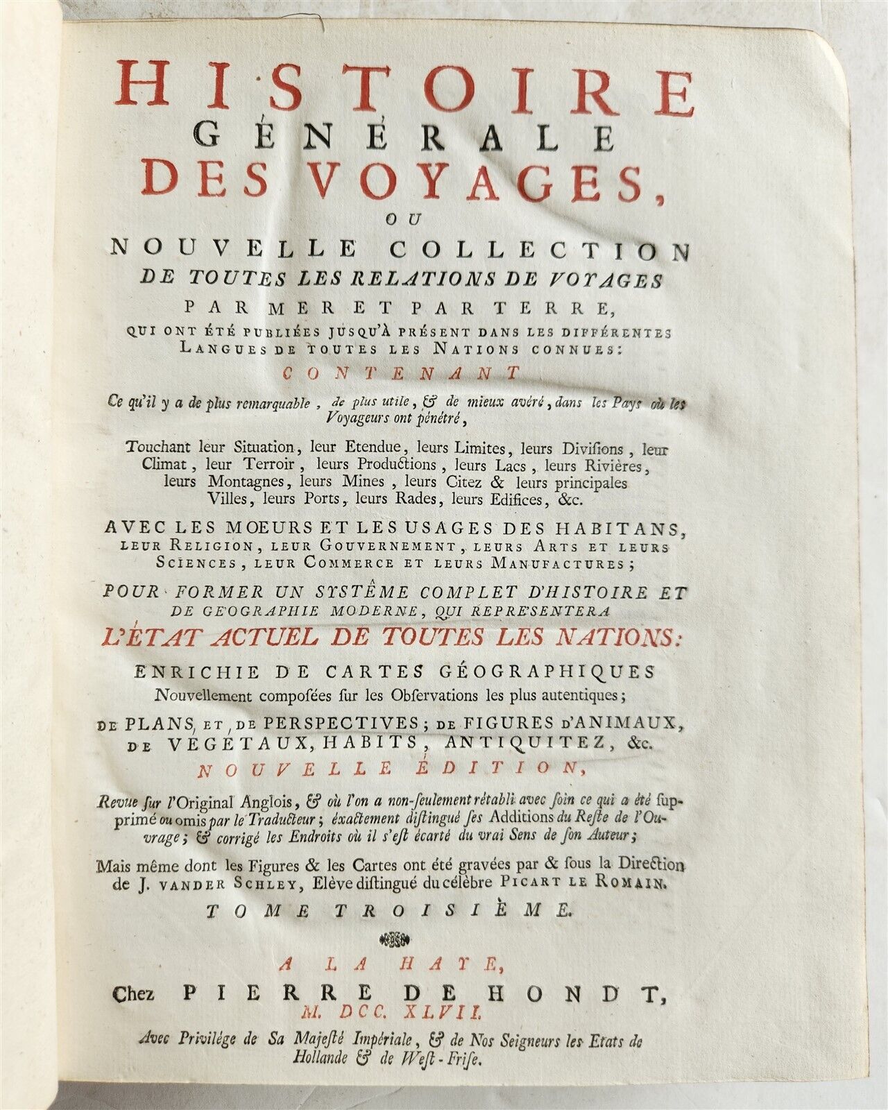 1747 TRAVELS TO AFRICA antique Histoire generale des voyages vol. 3 ILLUSTRATED